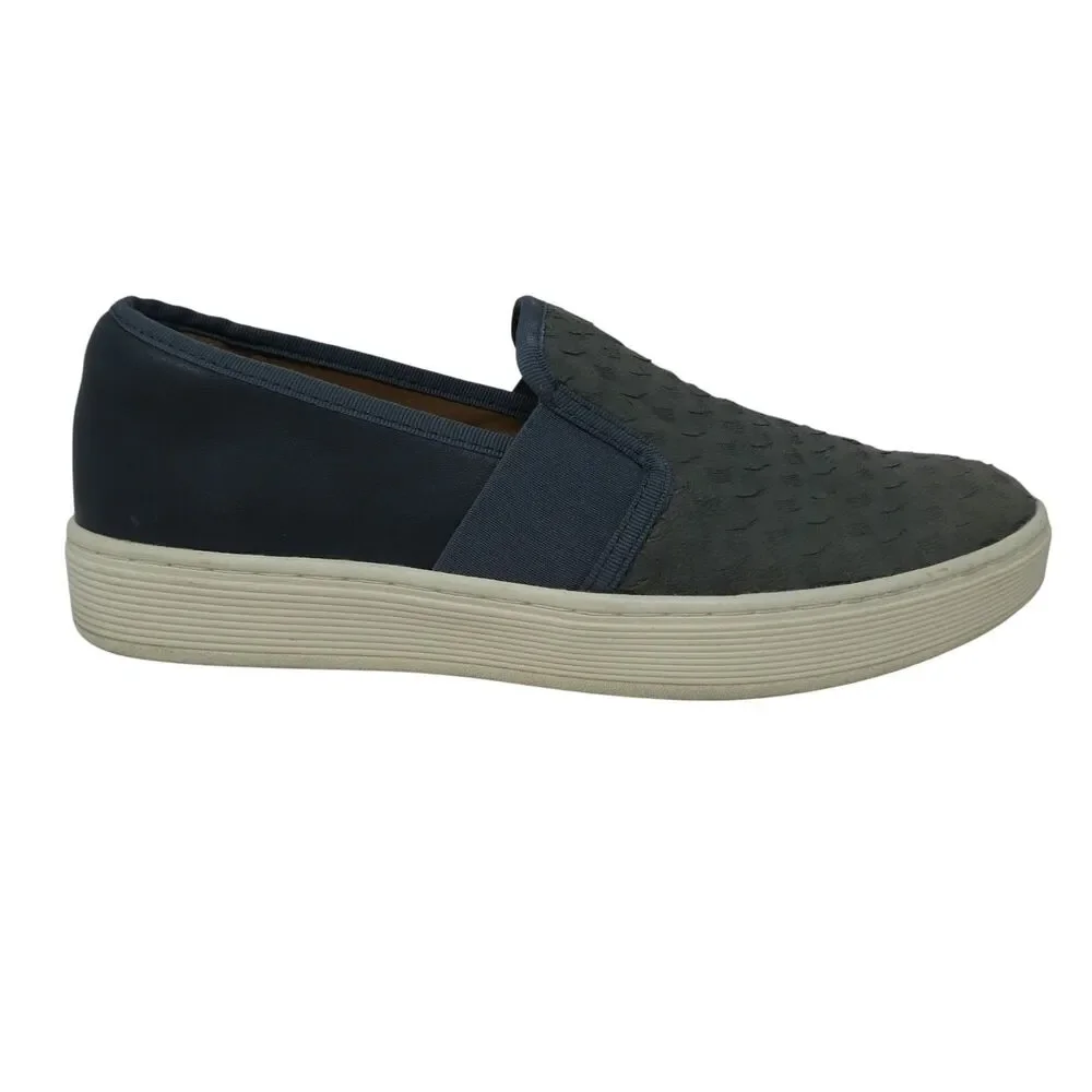 Sofft Blue‎ Leather Slip On Comfort Sneakers Loafers